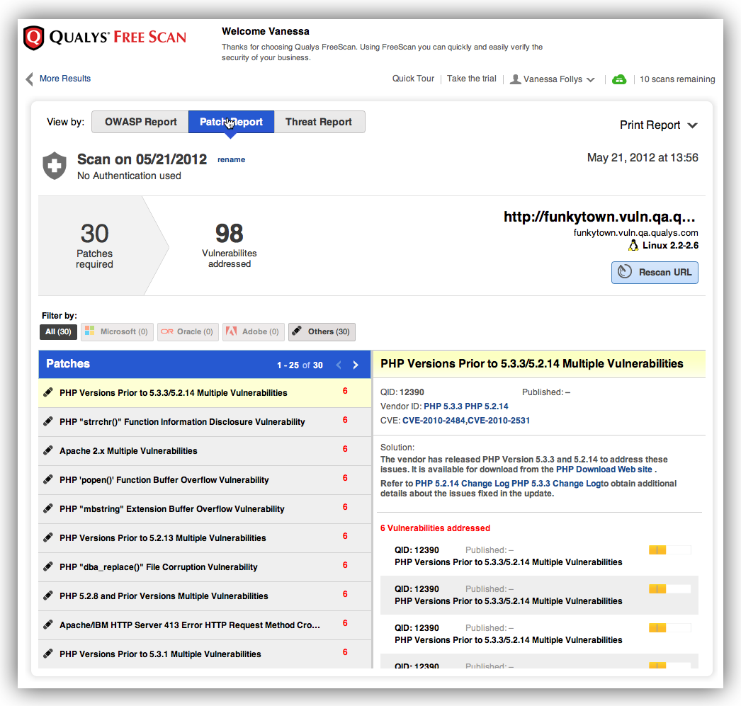 Qualys scan